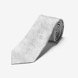 Silver Diamond Floral Long Tie