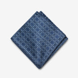 Navy Diamond Floral Pocket Square