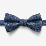 Navy Diamond Floral Bow Tie