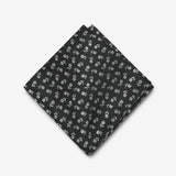 Black Single Flower Pocket Square