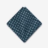 Navy Single Flower Pocket Square