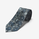 Mid Gray Floral Long Tie