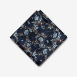 Blue Gray Floral Pocket Square