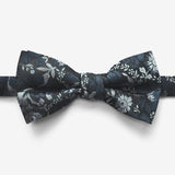 Mid Gray Floral Bow Tie