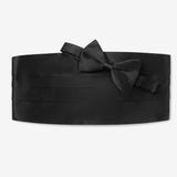 Black Silk Cummerbund and Bow Tie Set