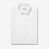 White Wing Tip Pleated Shirt