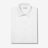 White Pleated Point Collar Shirt