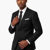 Poly Blend Black Slim Fit Peak Lapel Suit