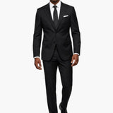 Poly Blend Black Slim Fit Peak Lapel Suit