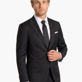 Poly Blend Black Slim Fit Peak Lapel Suit
