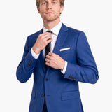 Classic Blue Sharkskin Slim Fit Notch Lapel Suit