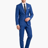 Classic Blue Sharkskin Slim Fit Notch Lapel Suit