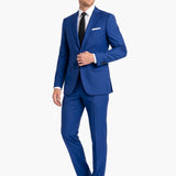 Classic Blue Sharkskin Slim Fit Notch Lapel Suit
