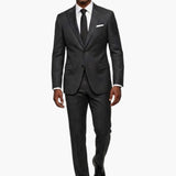 Poly Blend Charcoal Slim Fit Peak Lapel Suit