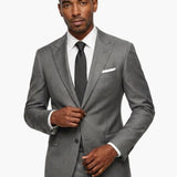 Poly Blend Gray Slim Fit Peak Lapel Suit