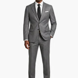 Poly Blend Gray Slim Fit Peak Lapel Suit