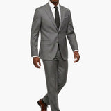 Poly Blend Gray Slim Fit Peak Lapel Suit