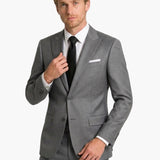 Poly Blend Gray Slim Fit Peak Lapel Suit