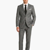 Poly Blend Gray Slim Fit Peak Lapel Suit