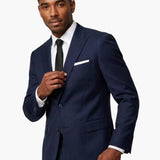 Poly Blend Navy Slim Fit Peak Lapel Suit