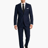 Poly Blend Navy Slim Fit Peak Lapel Suit