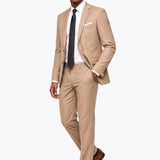 Classic Tan Slim Fit Notch Lapel Suit