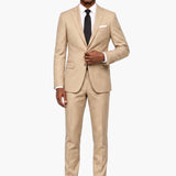 Premium Wool Beige Slim Fit Notch Lapel Suit