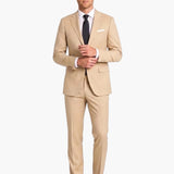 Premium Wool Beige Slim Fit Notch Lapel Suit