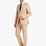 Premium Wool Beige Slim Fit Notch Lapel Suit