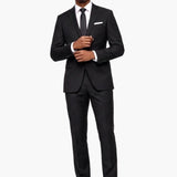 Premium Wool Black Slim Fit Notch Lapel Suit