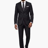 Premium Wool Black Slim Fit Notch Lapel Suit