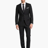 Premium Wool Black Slim Fit Notch Lapel Suit