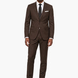 Premium Wool Brown Slim Fit Notch Lapel Suit