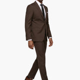 Premium Wool Brown Slim Fit Notch Lapel Suit