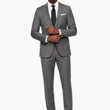 Premium Wool Gray Slim Fit Notch Lapel Suit