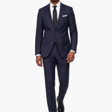 Premium Wool Navy Slim Fit Notch Lapel Suit