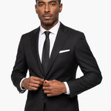 Premium Wool Black Slim Fit Peak Lapel Suit