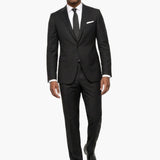 Premium Wool Black Slim Fit Peak Lapel Suit