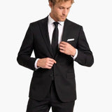 Premium Wool Black Slim Fit Peak Lapel Suit