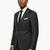 Premium Wool Charcoal Slim Fit Peak Lapel Suit