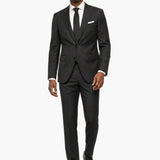 Premium Wool Charcoal Slim Fit Peak Lapel Suit