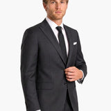 Premium Wool Charcoal Slim Fit Peak Lapel Suit