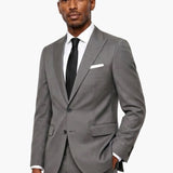 Premium Wool Gray Slim Fit Peak Lapel Suit