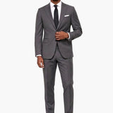 Premium Wool Gray Slim Fit Peak Lapel Suit