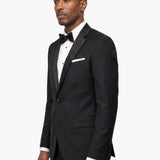 Premium Wool Black Slim Fit Notch Lapel Tuxedo