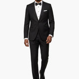 Premium Wool Black Slim Fit Notch Lapel Tuxedo