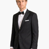 Premium Wool Black Slim Fit Notch Lapel Tuxedo