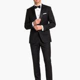 Premium Wool Black Slim Fit Notch Lapel Tuxedo