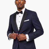 Premium Wool Navy Slim Fit Notch Lapel Tuxedo