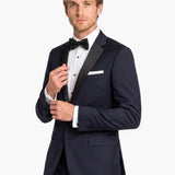Premium Wool Navy Slim Fit Notch Lapel Tuxedo
